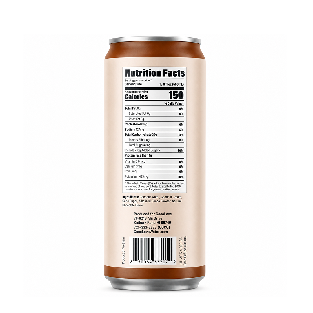 CocoLove Chocolate Coconut Water nutrition facts and ingredients